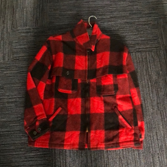 Woolruch extra large wool checkered black and red used but In Perfect condition